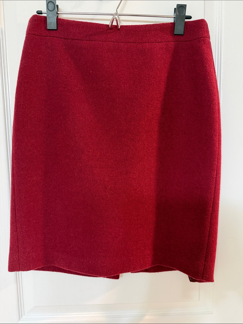 Women’s Red Wool Knit Pencil Skirt